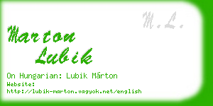 marton lubik business card
